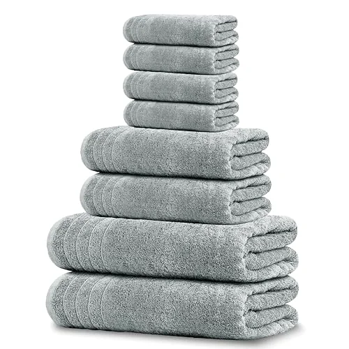 8-Piece Towel Set in Cool Grey