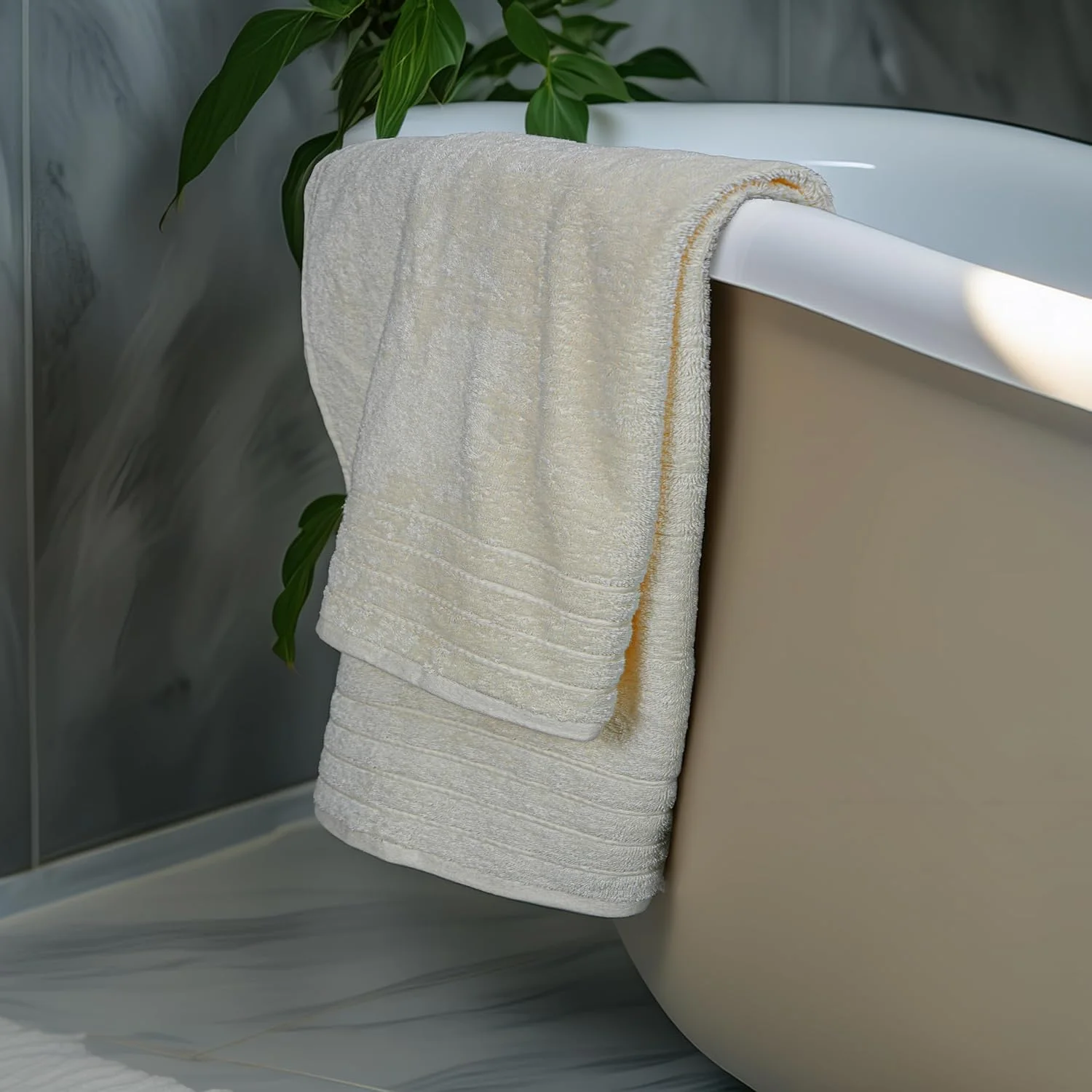4-Piece Extra Large Bath Towels photographed in a bathroom
