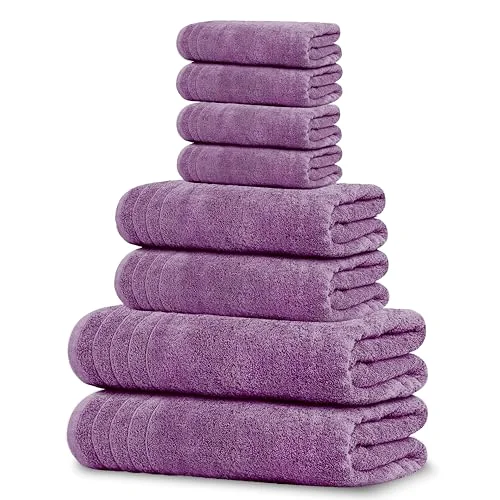 8-Piece Towel Set in Purple