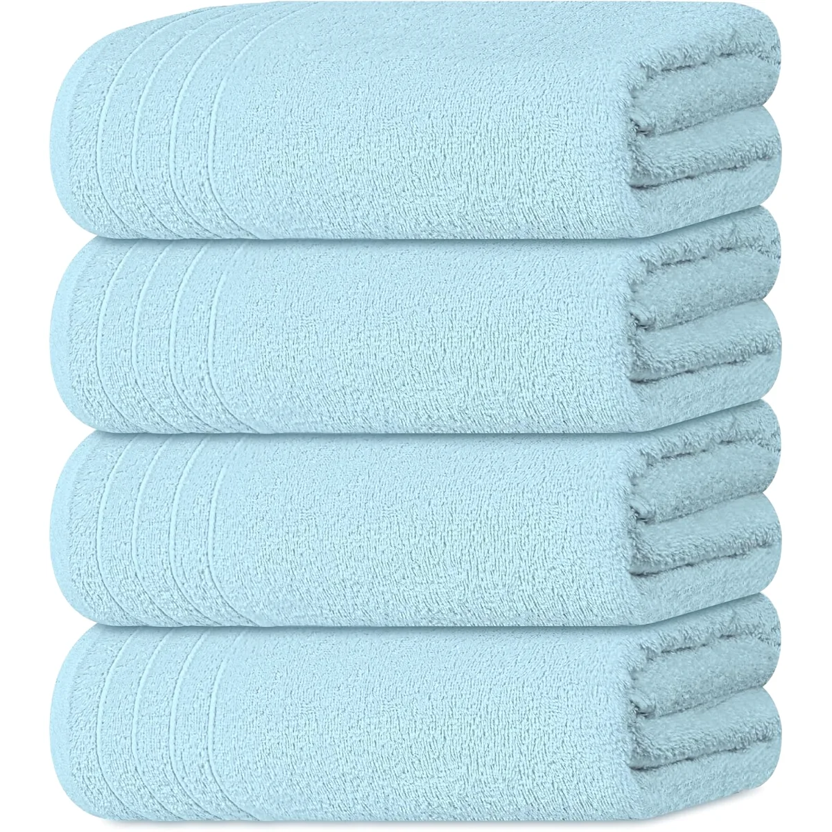 4-Piece Extra Large Bath Towels in Sky Blue