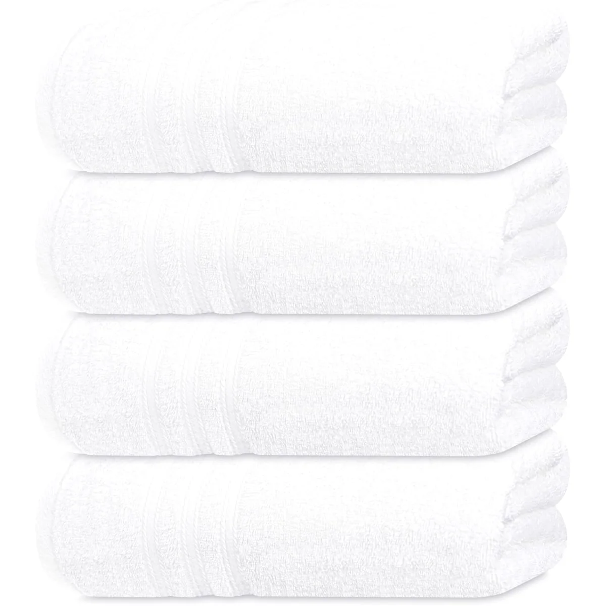 4-Piece Bath Towels in White