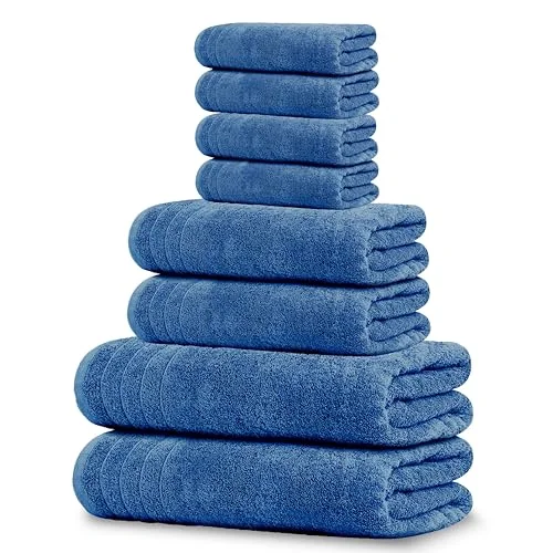 8-Piece Towel Set in Blue