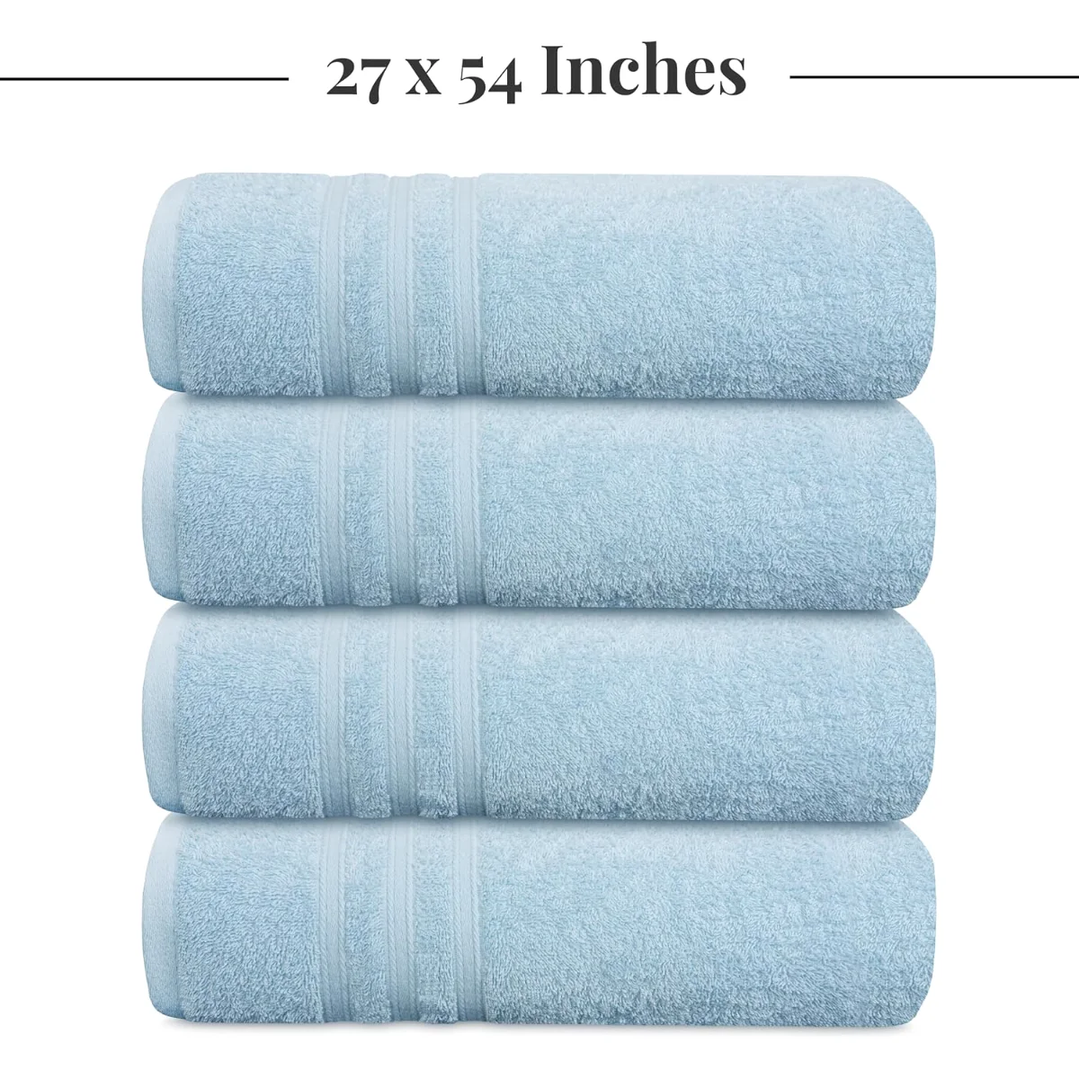 4-Piece Bath Towels in Sky Blue