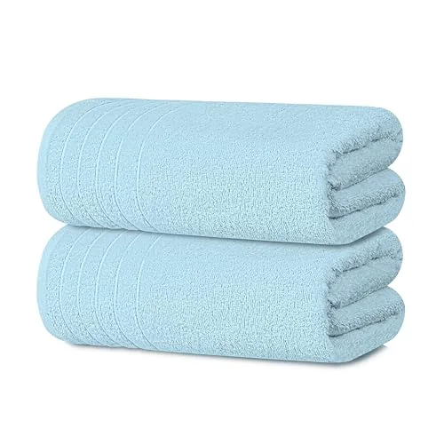 2-Piece Extra Large Bath Sheets in Sky Blue