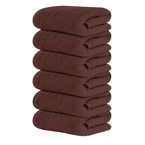 6-Piece Hand Towels in Brown