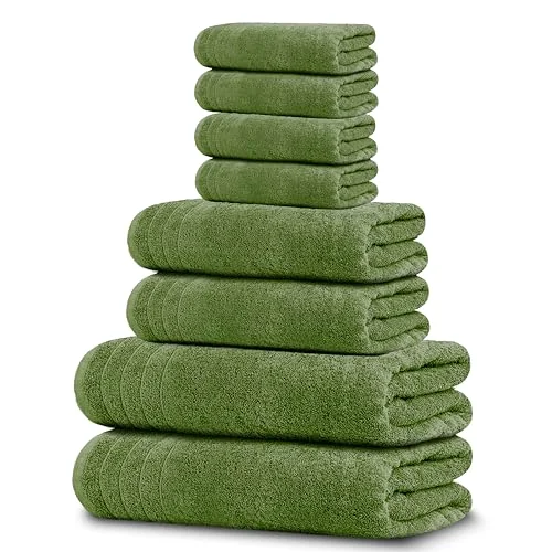 8-Piece Towel Set in Green
