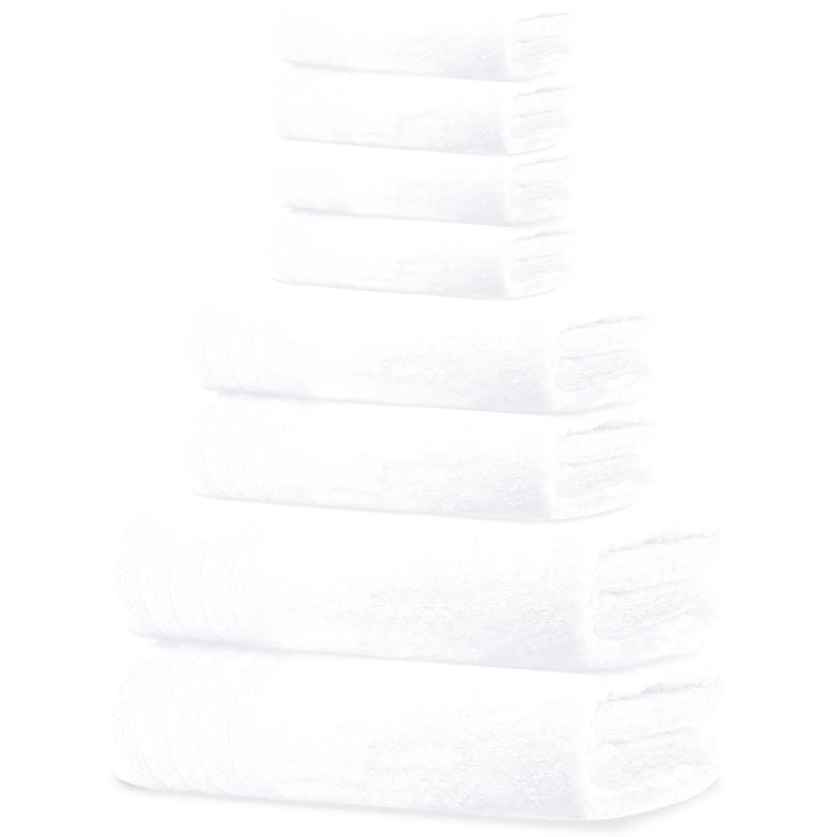 8-Piece Towel Set in White