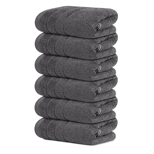 6-Piece Hand Towels in Dark Grey