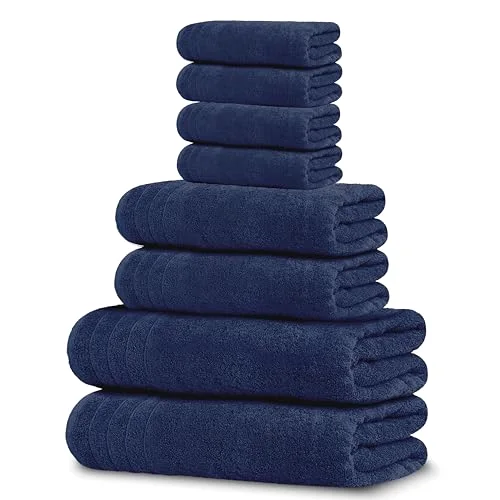 8-Piece Towel Set in Navy