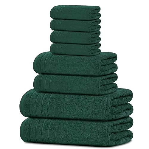 8-Piece Towel Set in Hunter Green