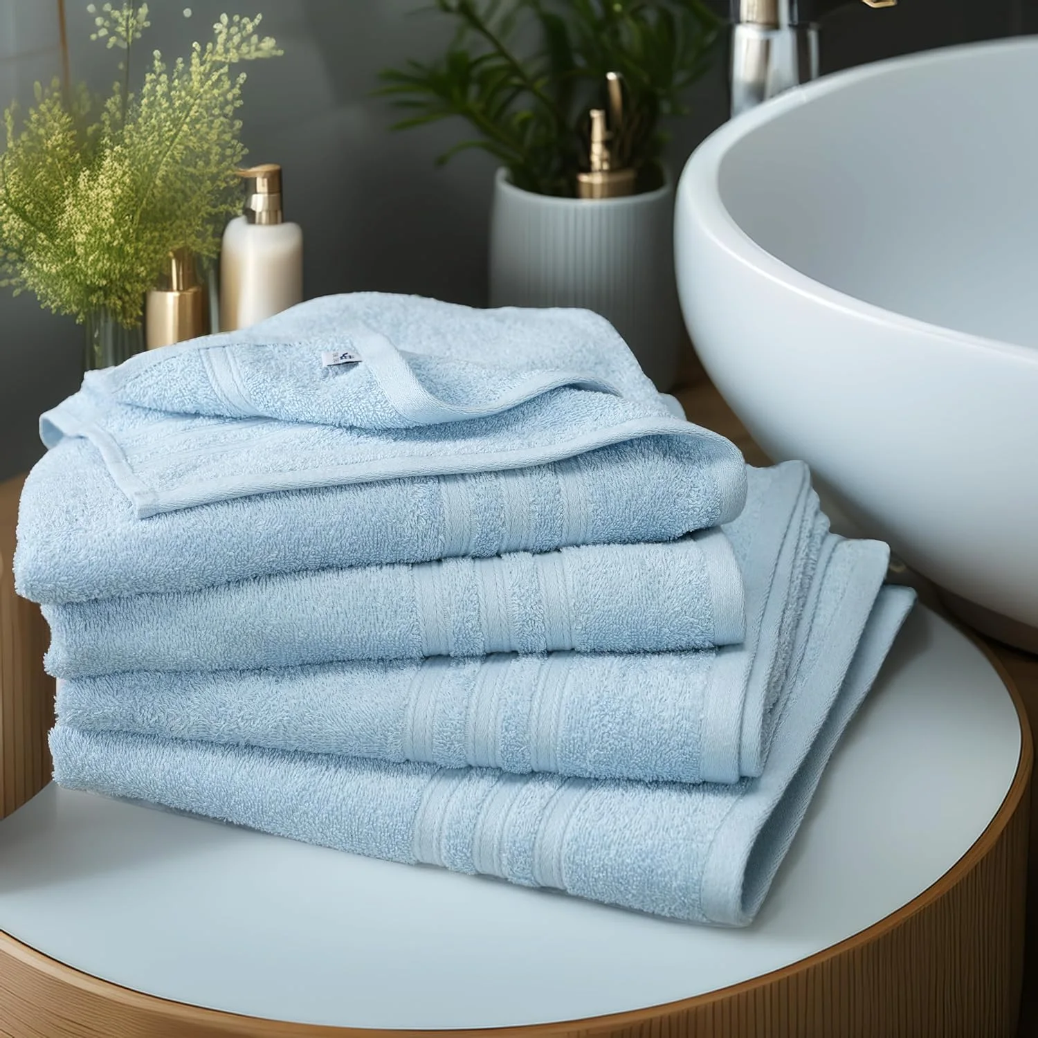 2-Piece Extra Large Bath Sheets photographed in a bathroom