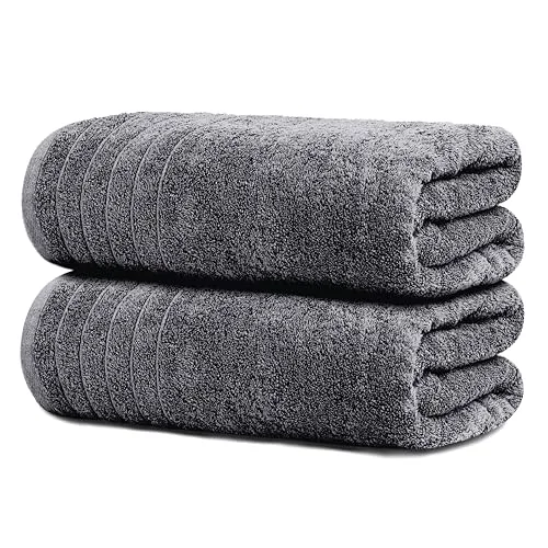 2-Piece Extra Large Bath Sheets in Dark Grey