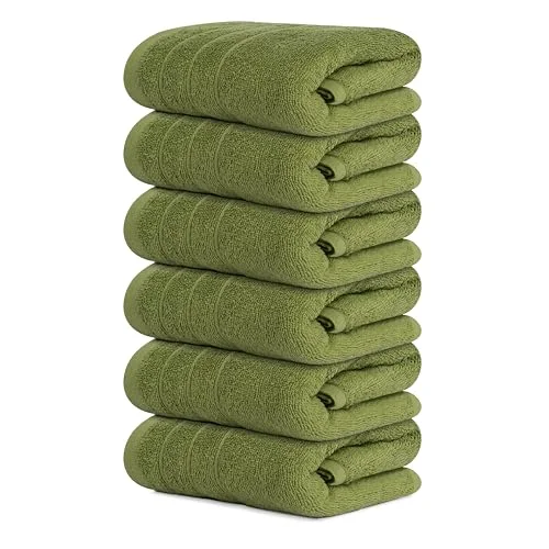 6-Piece Hand Towels in Green