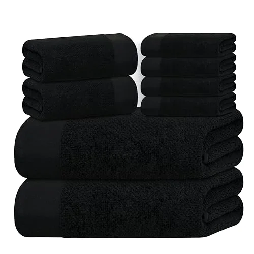 Popcorn Textured 8-Piece Set in Black