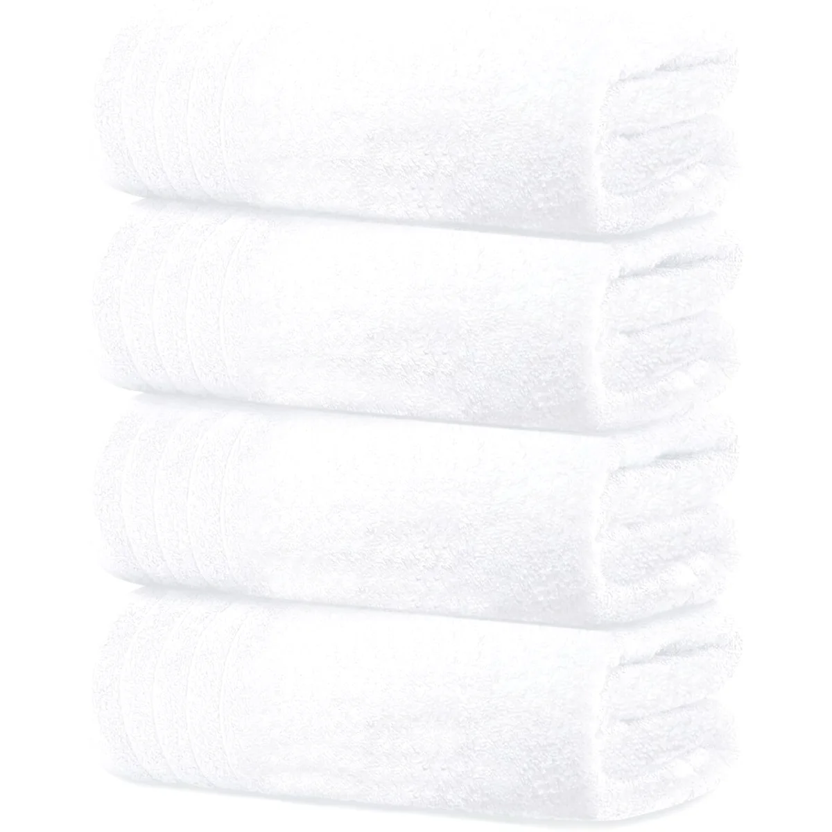 4-Piece Extra Large Bath Towels in White