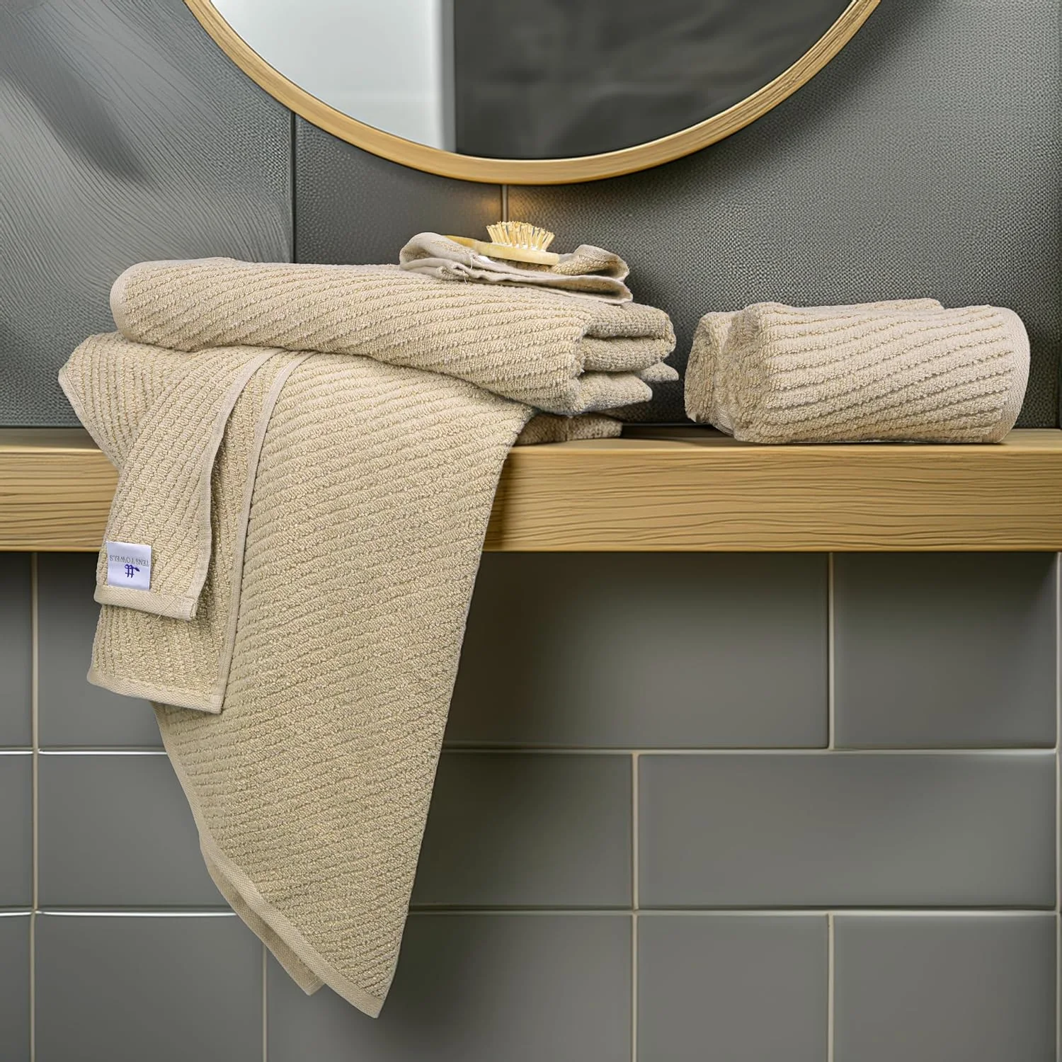 Zero Twist 6-Piece Set photographed in a bathroom