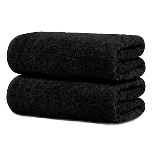 2-Piece Extra Large Bath Sheets in Black