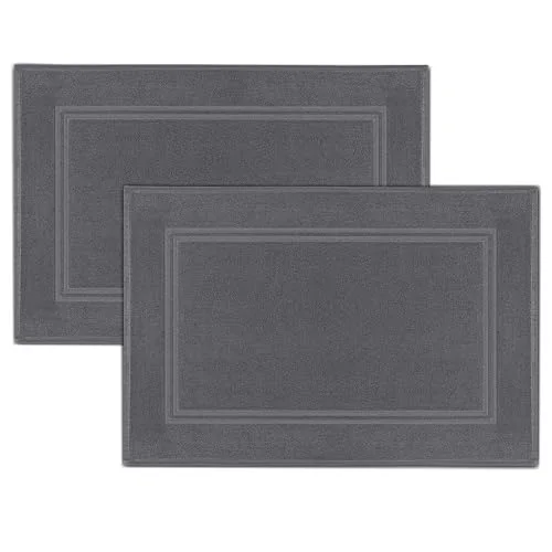 2-Piece Bath Mats in Dark Grey