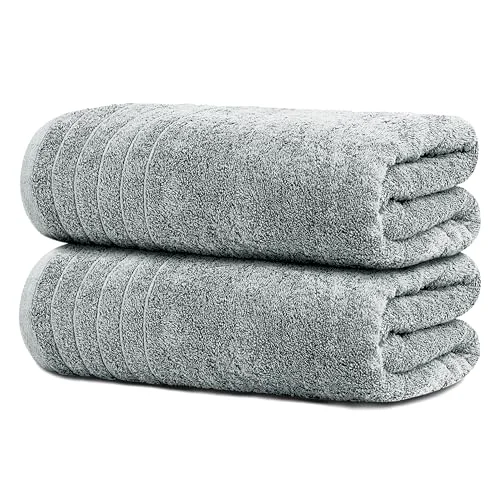2-Piece Extra Large Bath Sheets in Cool Grey