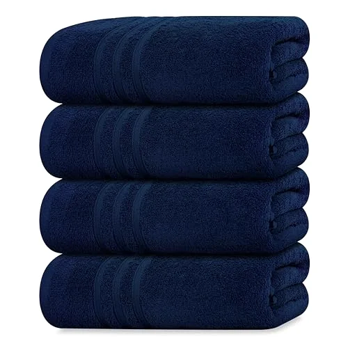 4-Piece Bath Towels in Navy