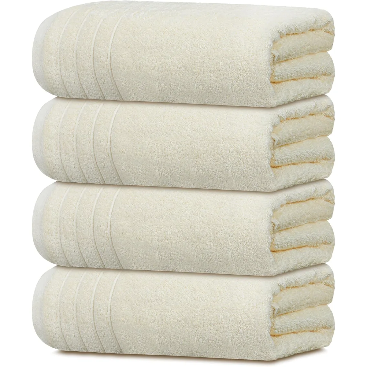 4-Piece Extra Large Bath Towels in Cream